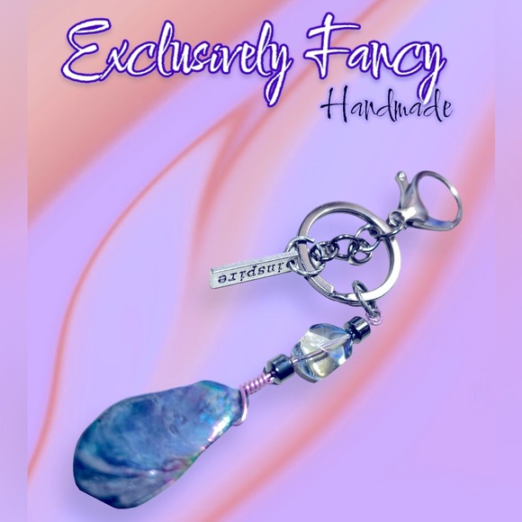 keychain & bag hook INSPIRE Seashell hematite unique accessory NWT - Picture 5 of 12